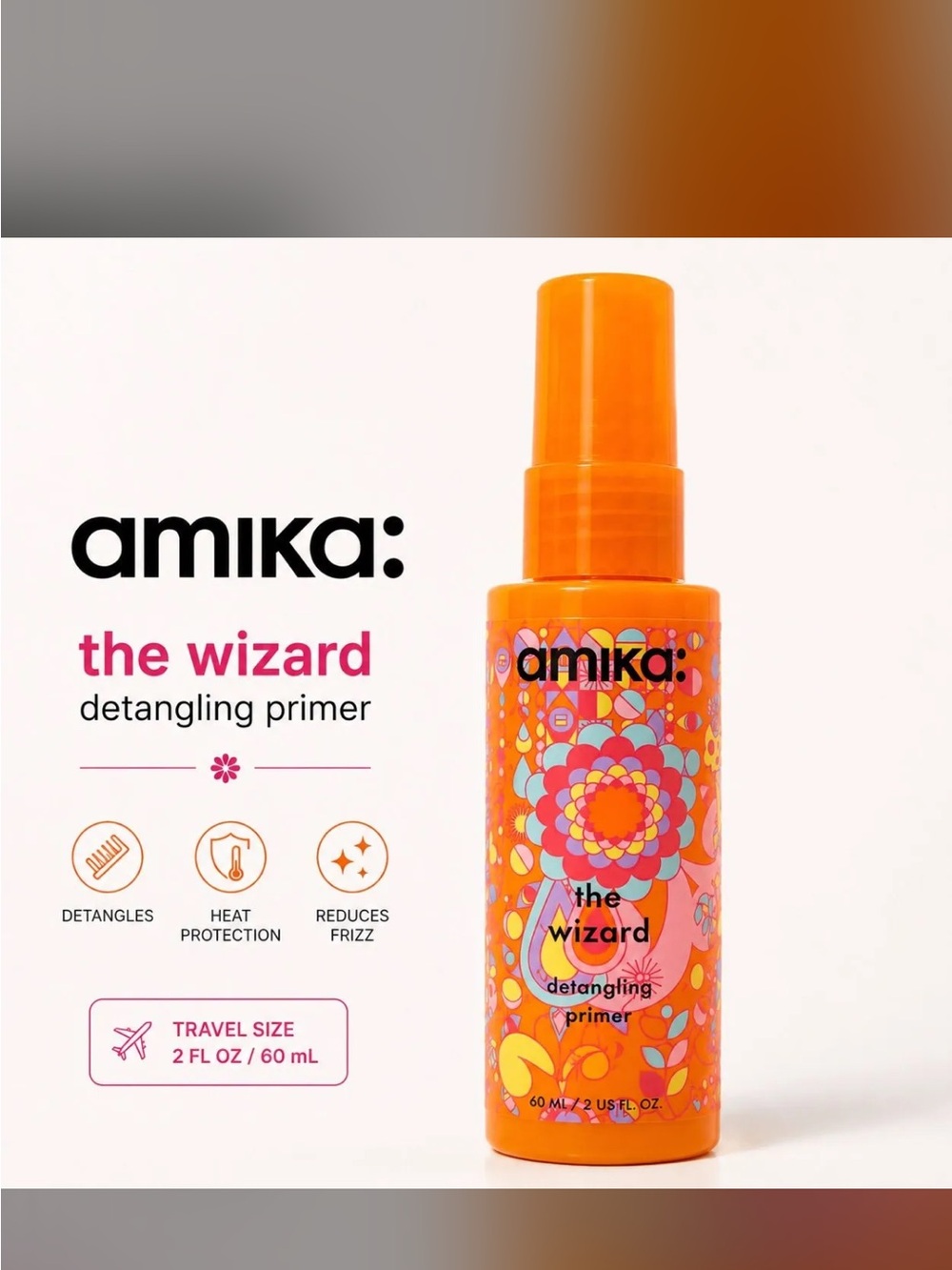 NEW Amika The Wizard Detangling Primer – Travel Size
